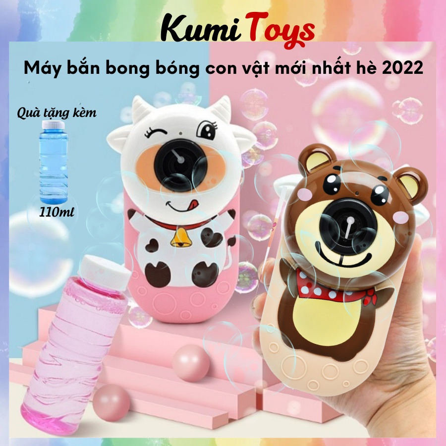 Đồ chơi bắn bong bóng nhiều mẫu tặng nước pha giá siêu rẻ cho bé vui chơi Kumi toys