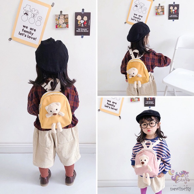 Balo Mini Kiểu Gấu Hoạt Hình Đáng Yêu Thời Trang Theo Phong Cách Hàn Quốc Cho Bé
