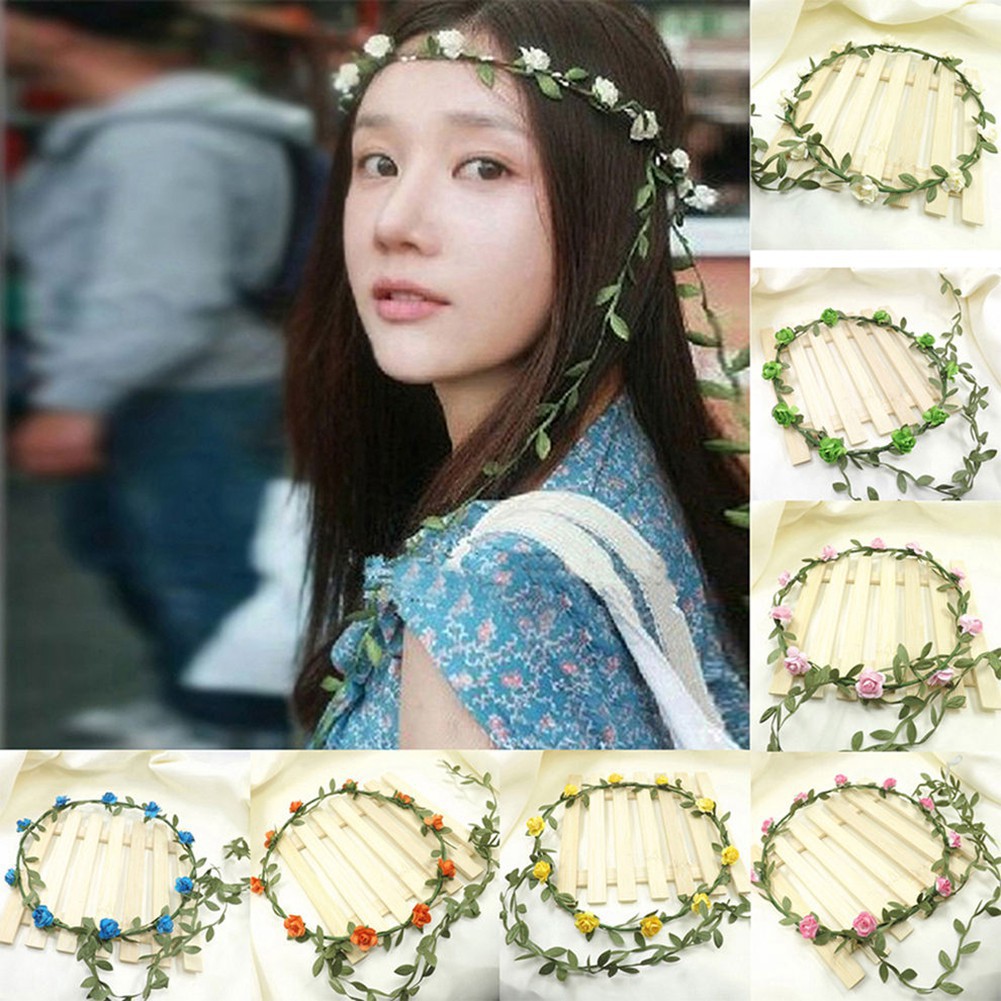 Vòng hoa đội đầu kiểu cách Boho cho phù dâu / lễ hội