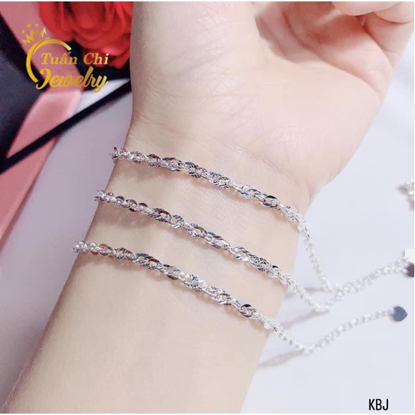 Lắc Tay Bạc  FREESHIP Vòng Tay Bạc Nữ Dây Xoắn Long Lanh, Bạc Chuẩn Sáng Bóng