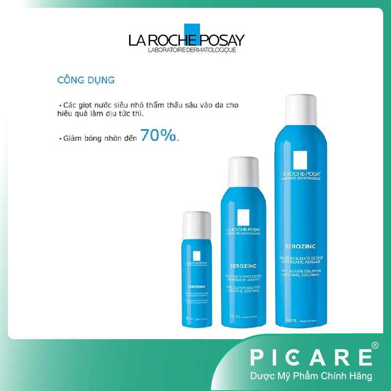 La Roche Posay Xịt Khoáng Làm Sạch Và Dịu Da Cho Da Nhờn Mụn Serozinc (50ml, 150ml, 300ml)