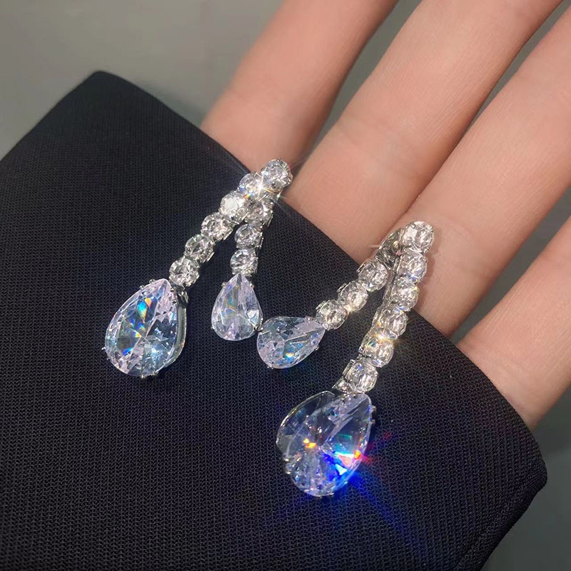 Dây Chuyền Hai Lớp Đính Đá Zircon Và Ngọc Trai Hình Giọt Nước Phong Cách Ju Jingyi 2022 Sang Trọng Cho Nữ