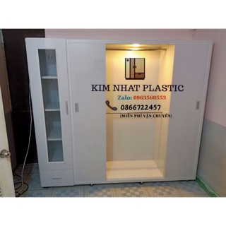 Tủ nhựa Đài Loan cửa lùa có đèn led freeshjp tphcm