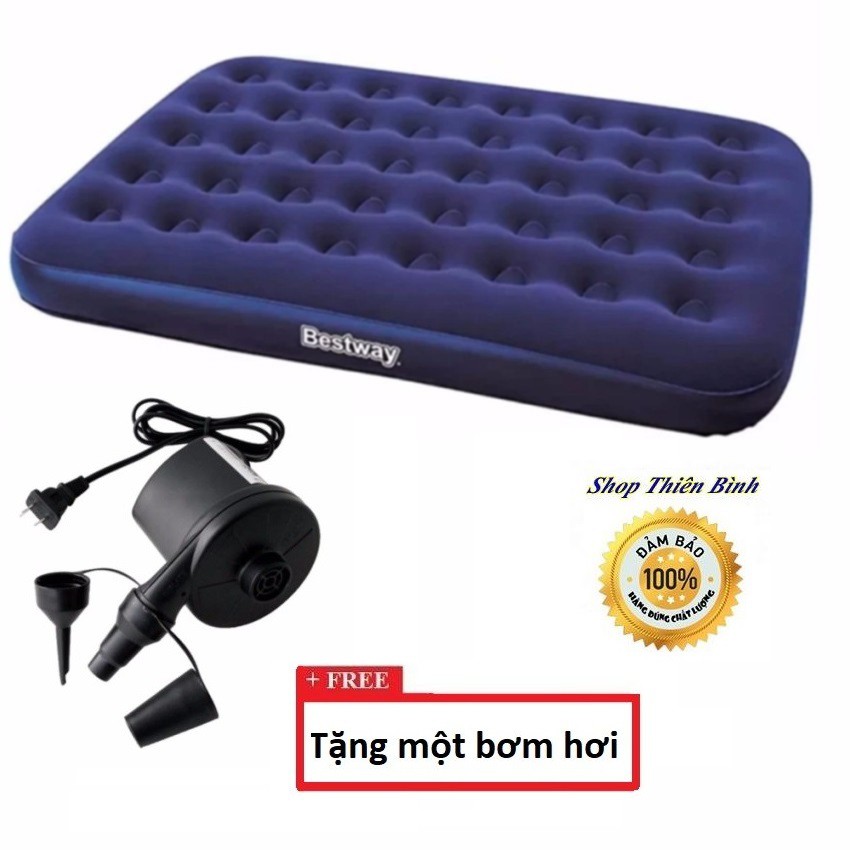 Đệm hơi Bestway 67002 TẶNG Bơm điện 2 chiều Kích thước 1.91m x 137cm x 22cm
