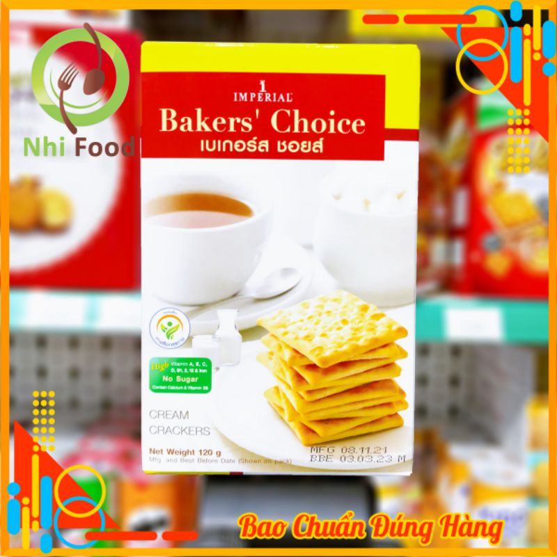 Bánh Quy Ăn Kiêng Không Đường Baker' Choice Imperial, Hộp 120g, Hàng Chính Hãng