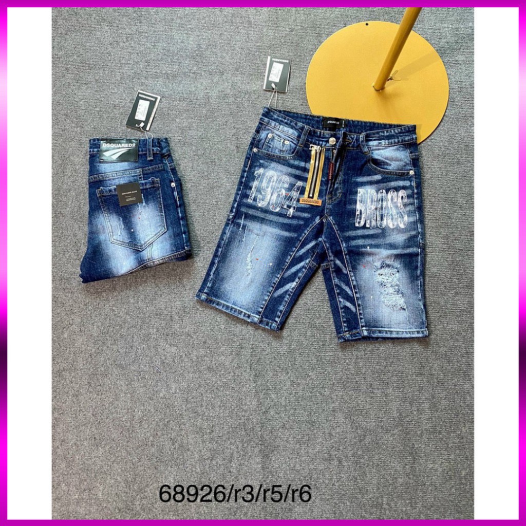 Quần Ngố Bò Dsq, Short Bò Nam Dsq Khóa Lệch , Huy Hiệu Thêu Logo Hàng Siêu Đẹp | BigBuy360 - bigbuy360.vn