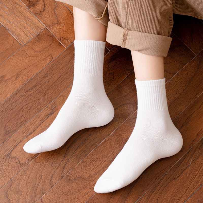 Vớ cotton thêu họa tiết đơn giản phong cách Hàn Quốc mới