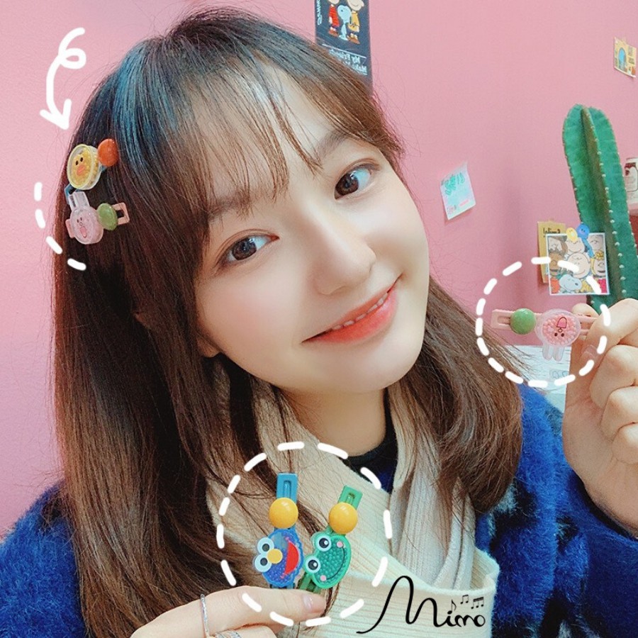 Kẹp tóc cute họa tiết hoạt hình động vật dễ thương phong cách Hàn quốc dành cho nữ