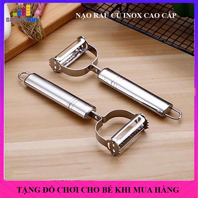 Nạo Rau Củ inox Đa Năng 2 in 1,  Nạo Hoa Quả 2 Lưỡi Bào Sợi Tiện Lợi, Giá Rẻ Dụng Cụ Nhà Bếp Nấu Ăn