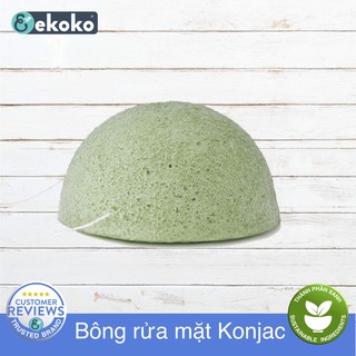 Bông rửa mặt tự nhiên Trà Xanh Konjac sponge ekoko