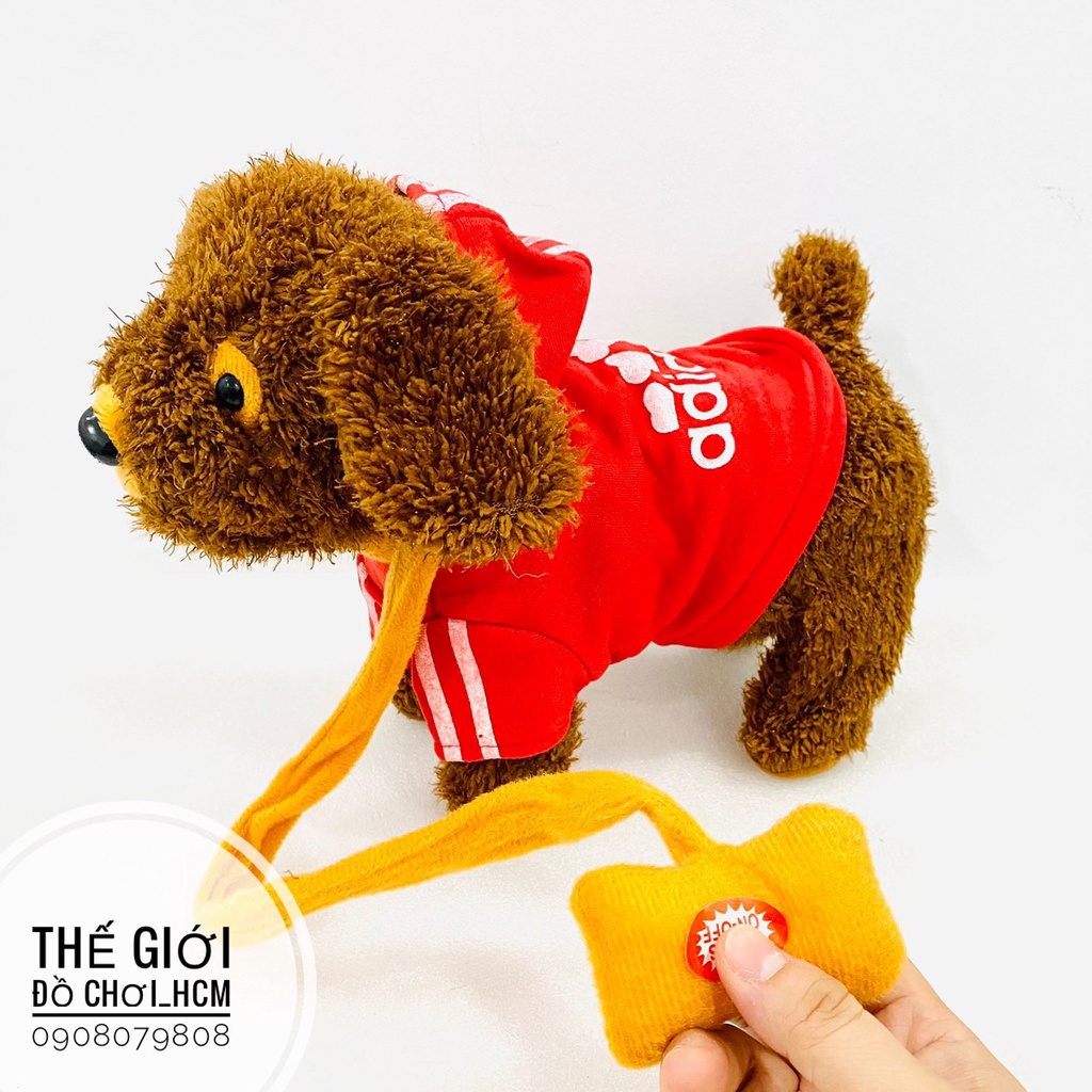 [HOT-CHÓ CƯNG] Đồ chơi chú chó bông biết sủa, quẫy đuôi, hát Tiếng việt dành cho bé yêu dắt đi dạo như chó thật.