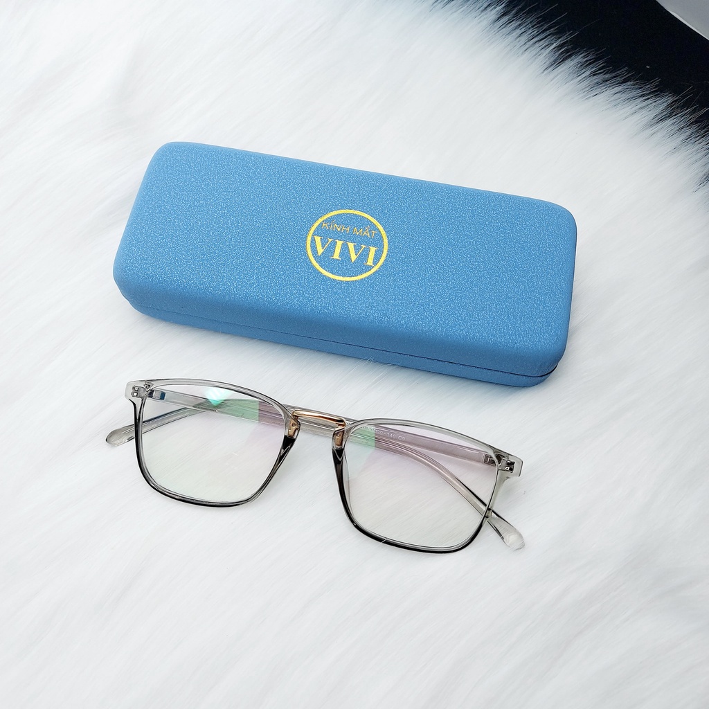 Gọng kính cận dáng vuông nam nữ V210 chất liệu nhựa dẻo, Nhận cắt cận viễn loạn Kính mắt ViVi