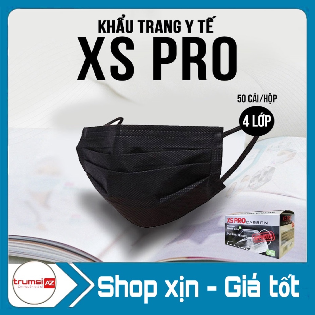 Hộp 50 khẩu trang y tế đen Hàn Quốc XS PRO