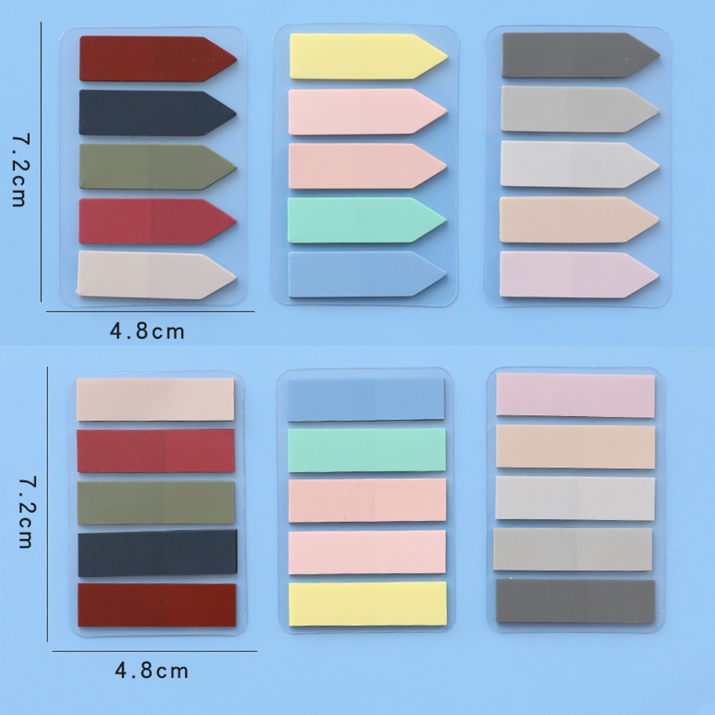 Letit | Ghi chú dính cổ điển PET Chỉ mục trong suốt Ghi chú dính Morandi Chỉ mục ghi nhớ dính Morandi Đánh dấu nhãn đơn giản Nhãn dán