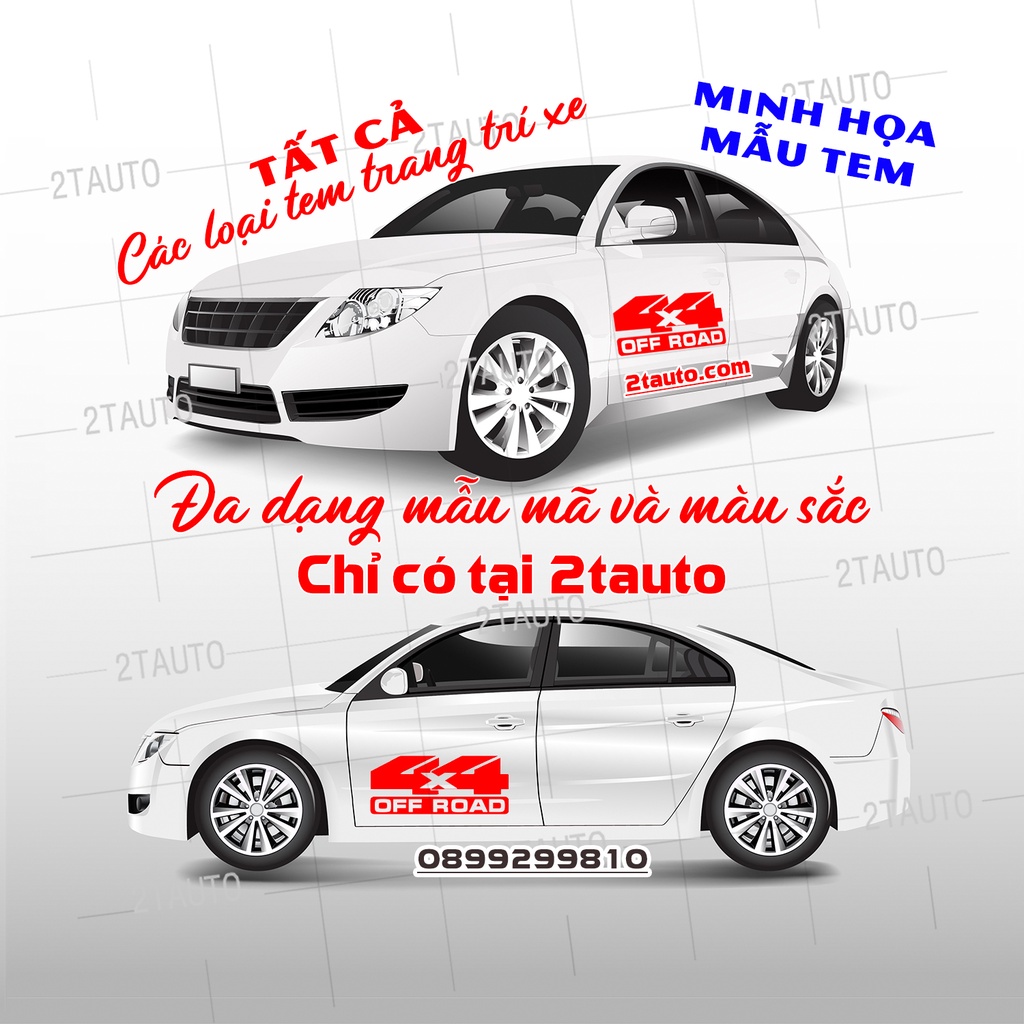 Sticker tem 4WD, logo tem 4WD, 4x4 dán trang trí ô tô xe hơi chống nước,chống phai màu, mẫu đa dạng độc đáo - MẪU 1