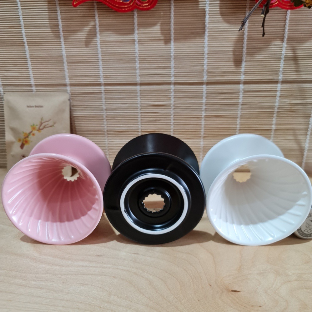 Bộ phễu pha cà phê phương pháp V60 gốm phong cách Châu Âu