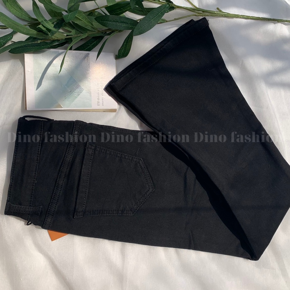 Quần Bò Nữ Ống Loe Màu Đen Quần Jean Nữ Lưng Cao Dino Fashion siêu nâng mông, kéo dài chân, co giãn 4chiều | BigBuy360 - bigbuy360.vn