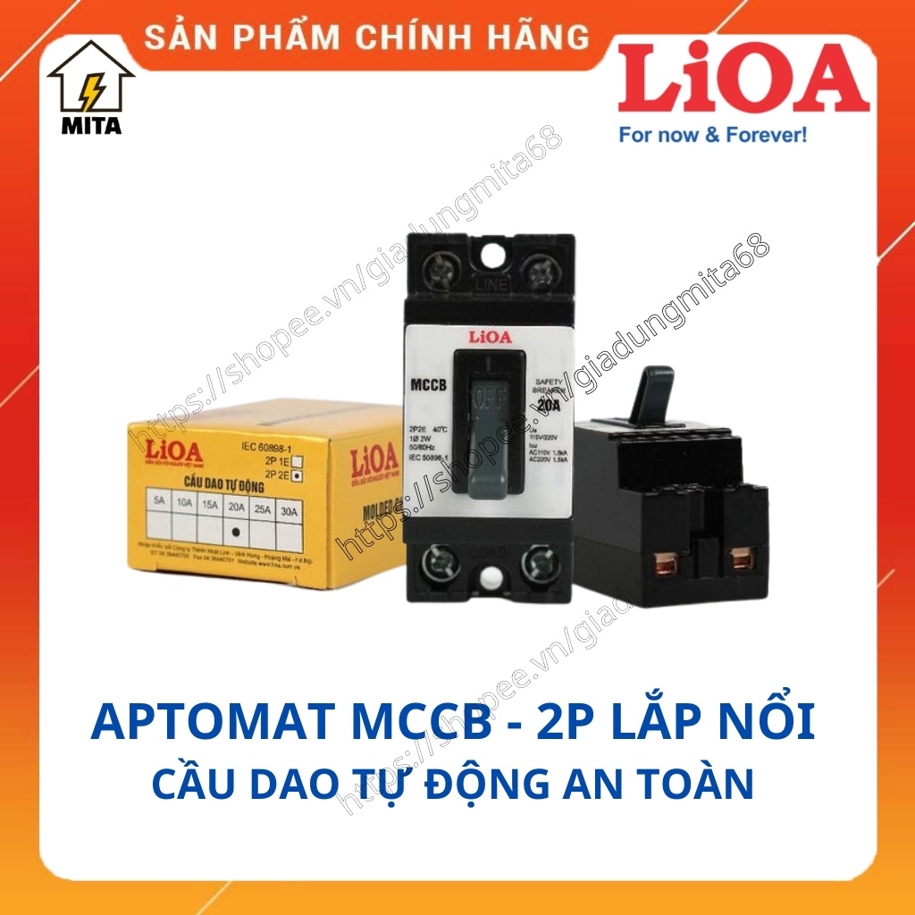 Cầu Dao Tự Động (APTOMAT KHỐI) 2 Cực LiOA - ATTOMAT LiOA - MITA