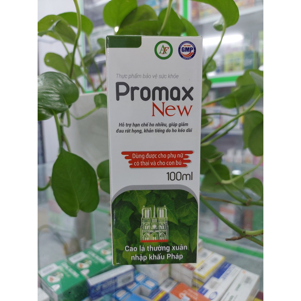Siro ho Promax new chiết xuất từ cao lá thường xuân, giúp giảm ho hiệu quả, chống hắt hơi, sổ mũi, cảm lạnh, cảm cúm
