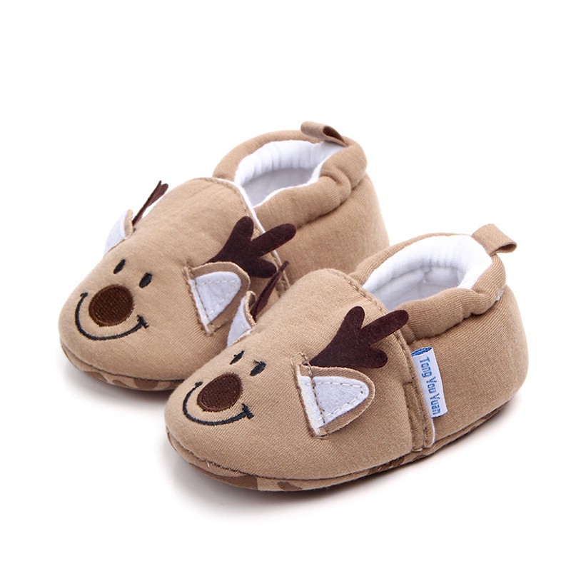 0-18 Months giày búp bê Giày vải cotton hình động vật cho bé Cartoon Boys Girls First Walker Shoes