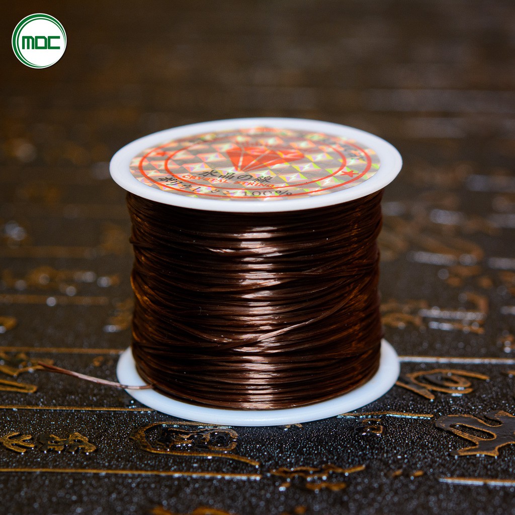 Dây Xỏ Vòng Chỉ Chun Tơ Mảnh Co Dãn Để Xâu Hạt Đá Phong Thủy Nhiều Màu Sắc - Chỉ tem trắng