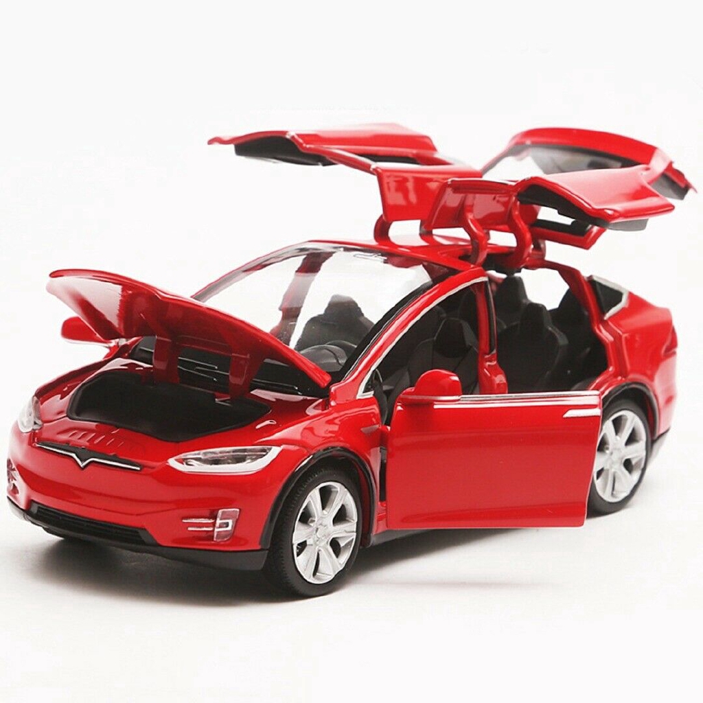 Mô hình xe hơi kéo lùi Tesla X90 tỉ lệ 1:32 có đèn và âm thanh cao cấp