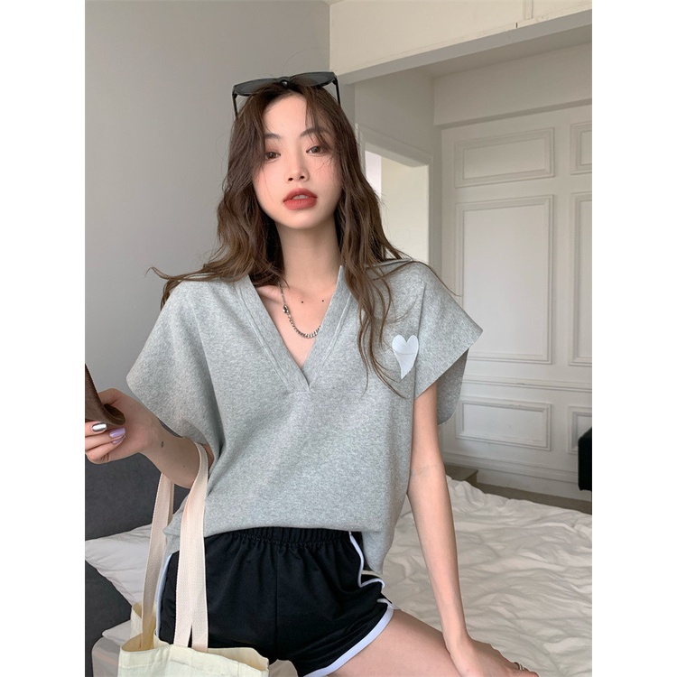 Áo dệt kim Xiaozhainv sát nách cổ chữ v thời trang cho nữ có 3 màu lựa chọn