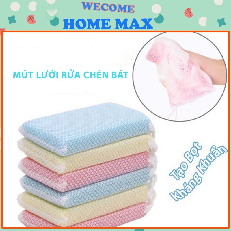 Sét 5 miếng bọt biển rửa bát chống dính dầu hai mặt dày thấm nước sử dụng được lâu dài .