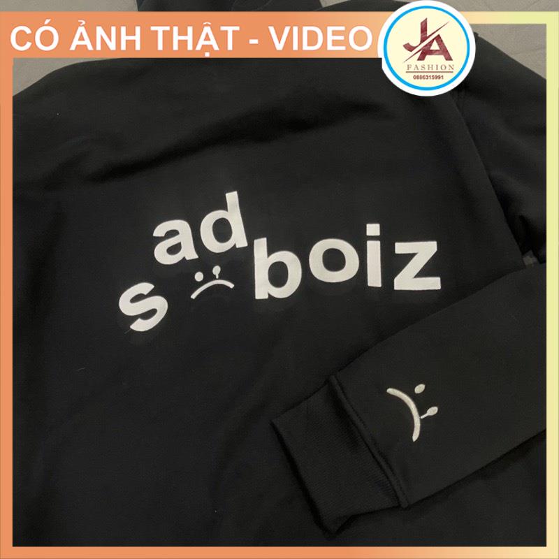 Áo Hoodie Sadboiz Signature chất nỉ bông dày , mũ 2 lớp (THÊU xịn xò) form rộng 40-80kg) | BigBuy360 - bigbuy360.vn