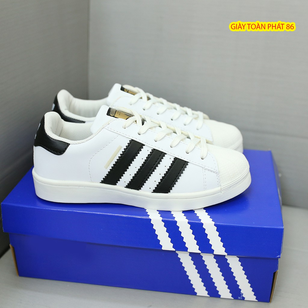 Giày Thể Thao Nam Nữ Mũi Sò superstar Màu Trắng sọc đen | BigBuy360 - bigbuy360.vn