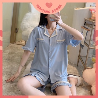 Pijama, Bộ Ngủ Nữ Đồ Mặc Nhà Set Cộc Ba Màu Trơn CCCP04