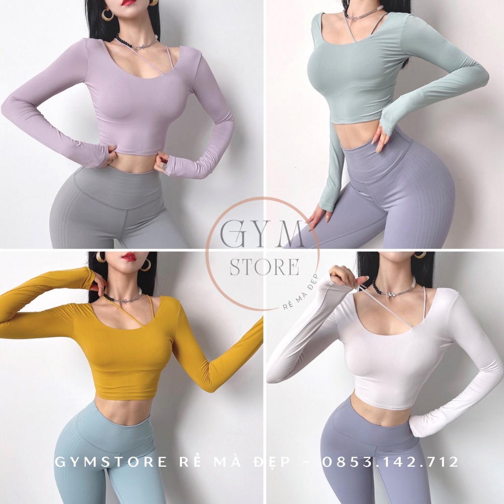 Áo Thun Ôm Body Tay Dài CÓ MÚT Thể Thao Nữ  Tập Gym Yoga Thấm Hút Khô Thoáng Mát Rẻ Đẹp 359