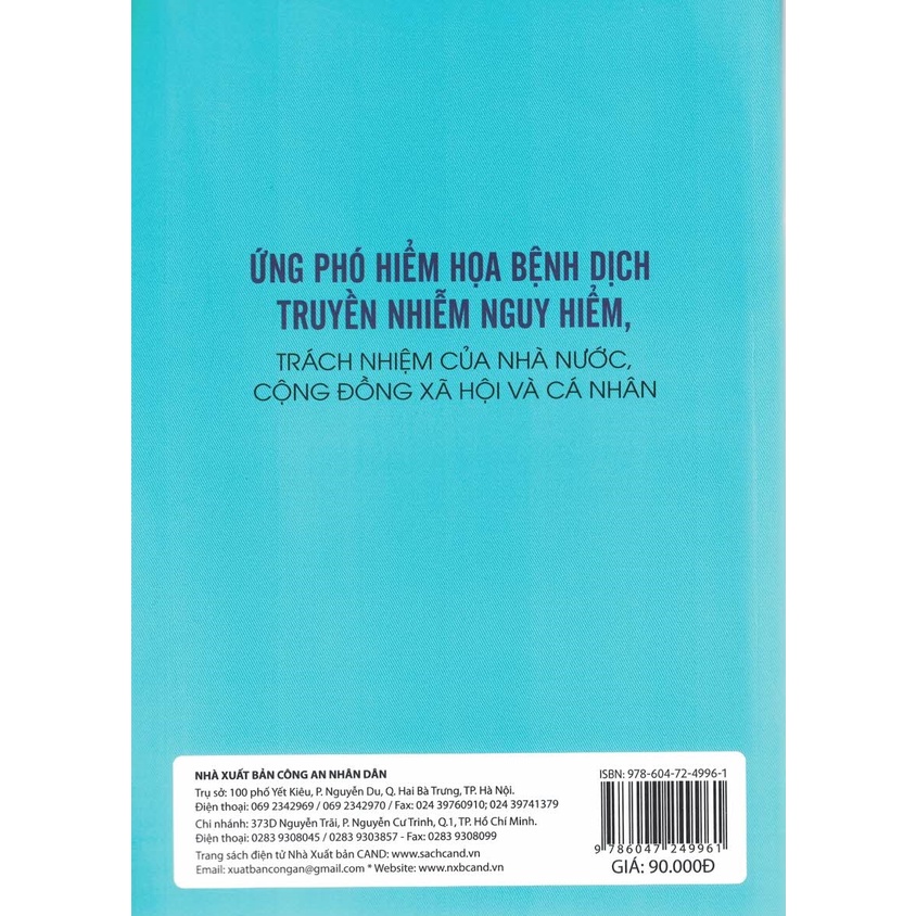Sách - Ứng Phó Hiểm Họa Bệnh Dịch Truyền Nhiễm Nguy Hiểm, Trách Nhiệm Của Nhà Nước, Cộng Đồng Xã Hội Và Cá Nhân