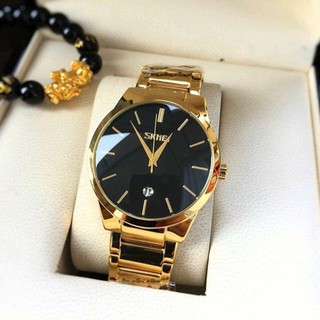 Đồng Hồ Nam SKMEI Sói Đen Dây Mạ Vàng Mạnh Mẽ Phong Cách Trẻ Trung