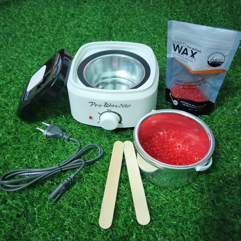 [NT Đủ bộ wax lông tại nhà cao cấp kèm mỡ trăn] Combo nồi nấu sáp wax lông bản Pro wax 200 cao cấp, sáp, mỡ chăn