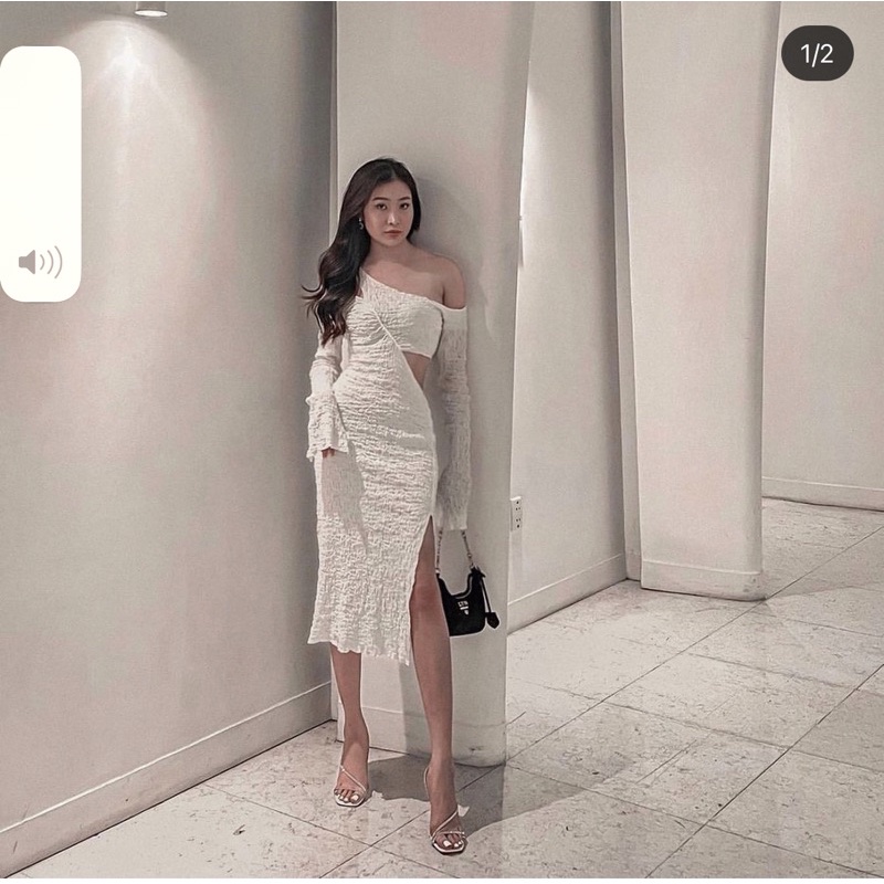 NINIDRESS đầm tay dài cut out eo _NINISESI