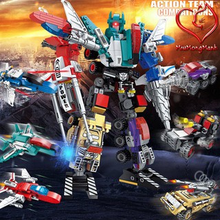 Siêu Robot Chiến Thần Hợp Kim 498 Chi Tiết 6 trong 1 Đồ Chơi Lắp Ráp Xếp Hình