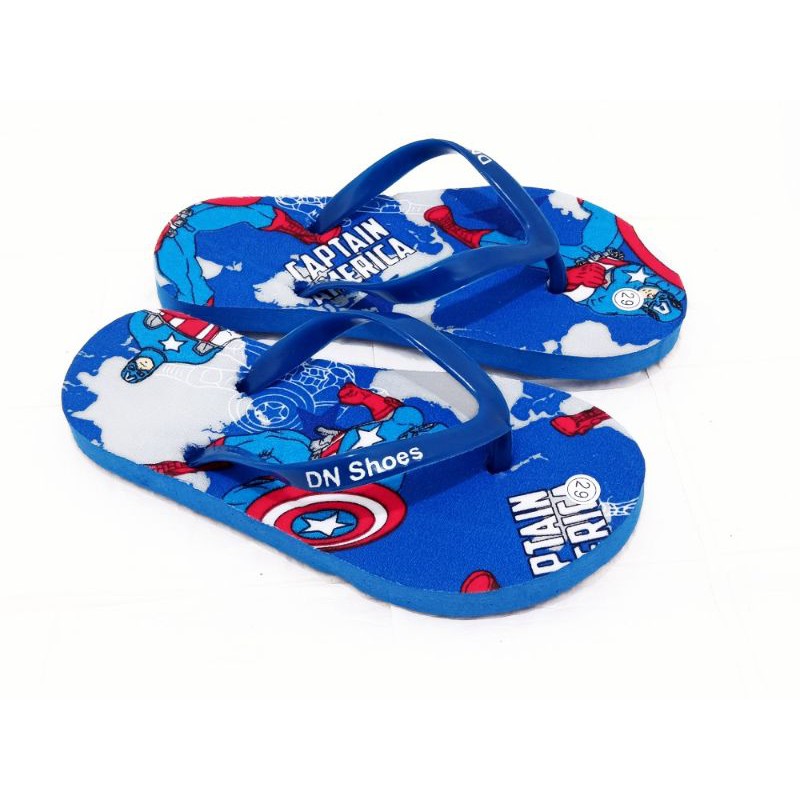 Giày Sandal Đế Bằng Họa Tiết Captain America Thiết Kế Mới Năng Động Thời Trang