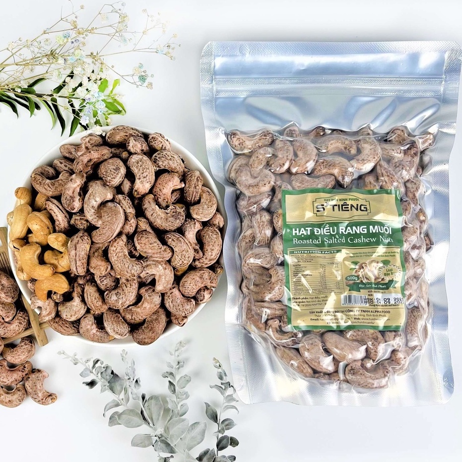 500Gr Hạt Điều Rang Muối Nguyên Hạt STiêng Loại A+ Túi Zip Cao Cấp
