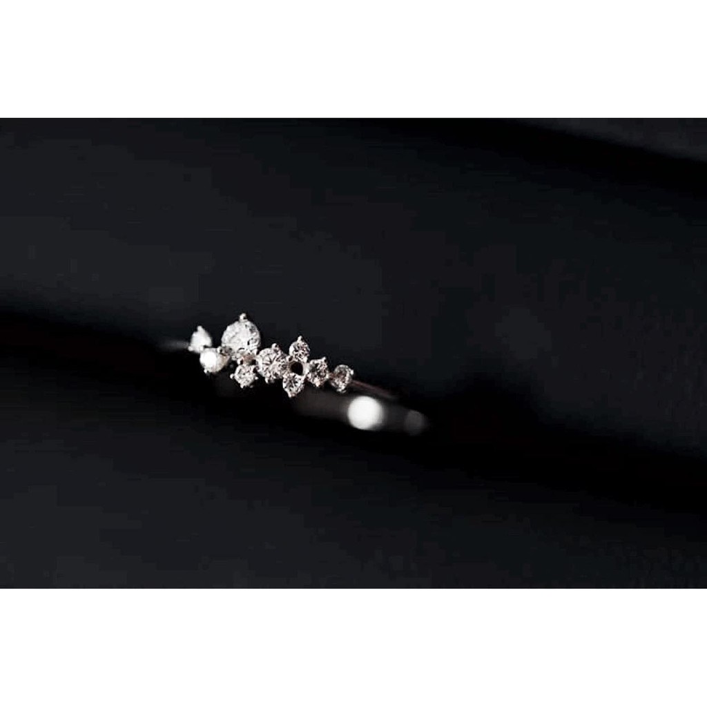 Nhẫn bạc Ý 925 mạ vàng trắng cao cấp, nhẫn nữ đính dải đá Galaxy DUYSON SILVER [NXK35]