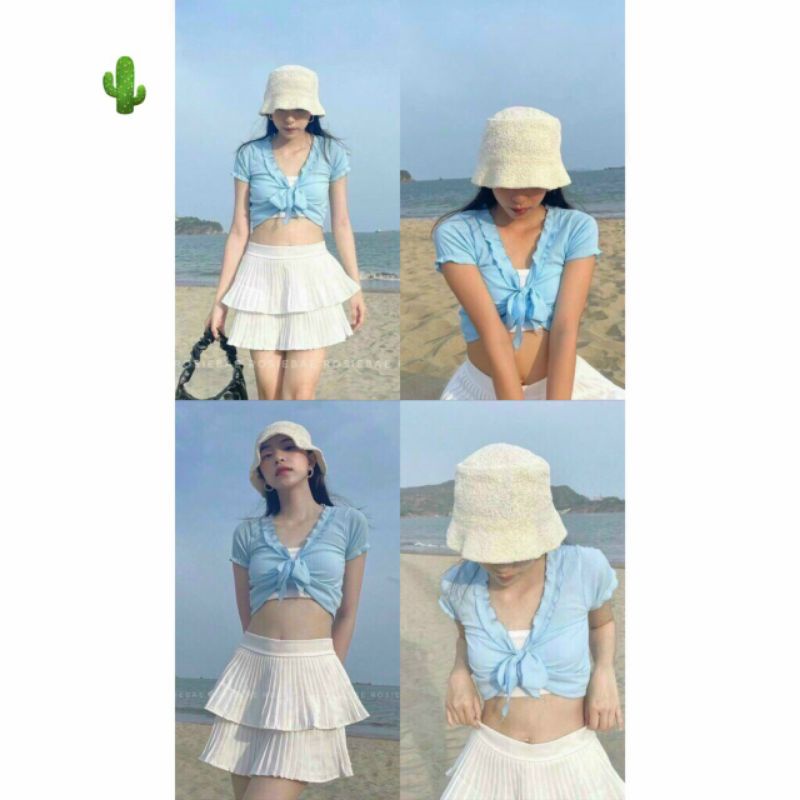 Áo croptop bèo cột