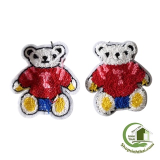 Miếng sticker hình gấu dùng trang trí thêu quần áo, túi xách, nón mũ