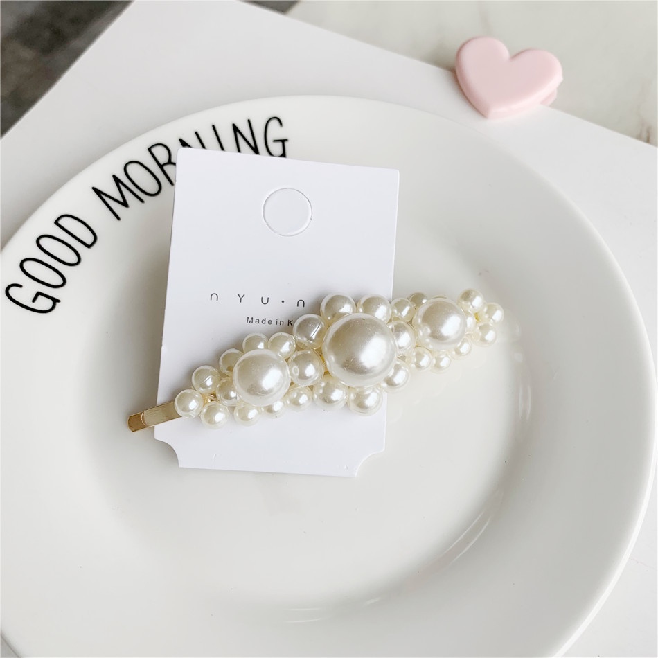 Kẹp tóc đính hạt cổ điển phong cách Hàn Quốc,  phụ kiện kẹp tóc nữ thời trang Filibra KT037