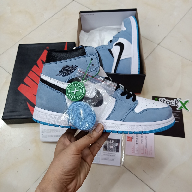 Giày Jordan 1 Cổ Cao Xanh Da Lộn