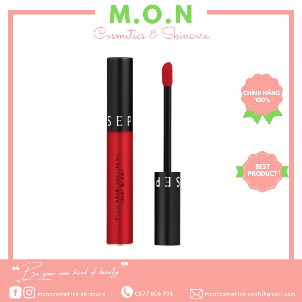 Son Kem Sephora Cream Lip Stain Moncosmetics màu 25 Cam gạch Coral Sunset