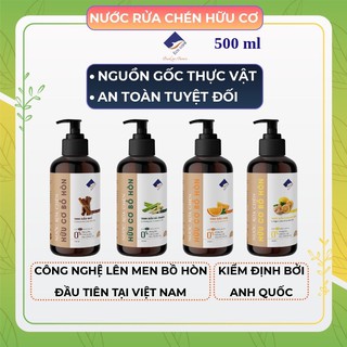 Nước rửa chén hữu cơ Bồ hòn ECOCARE 500ml kết hợp tinh dầu tự nhiên, rửa sạch bát đĩa cốc chén hiệu quả, an toàn