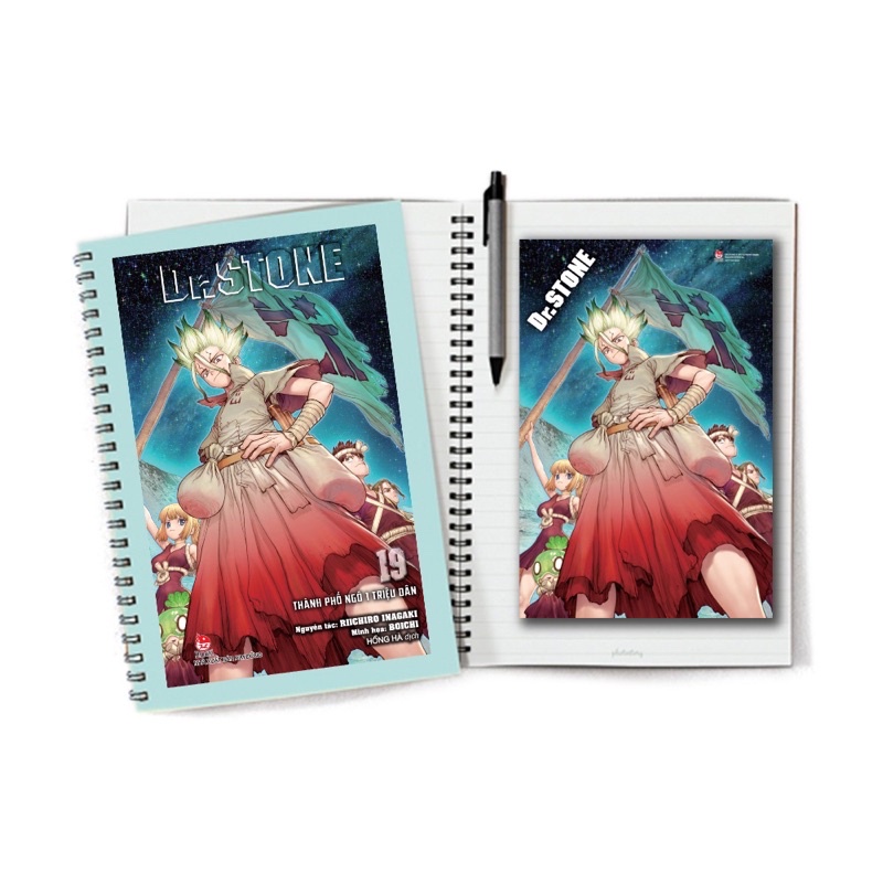 Sổ tay sưu tầm Dr Stone 19 kèm poster có ống bảo vệ