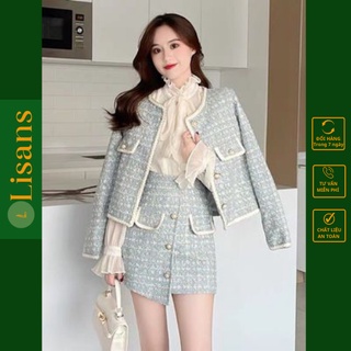 Set dạ tweed nữ mùa đông tiểu thư SVD001