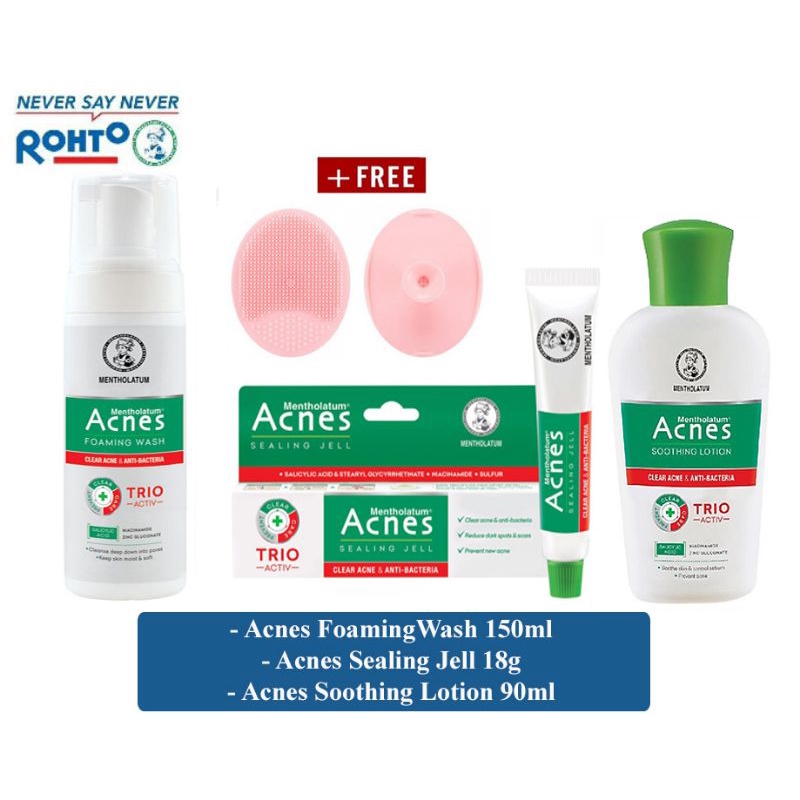 ✓ CHÍNH HÃNG - BỘ SẢN PHẨM NGỪA MỤN ACNES TRIO ACTIV (BỘ LỚN)