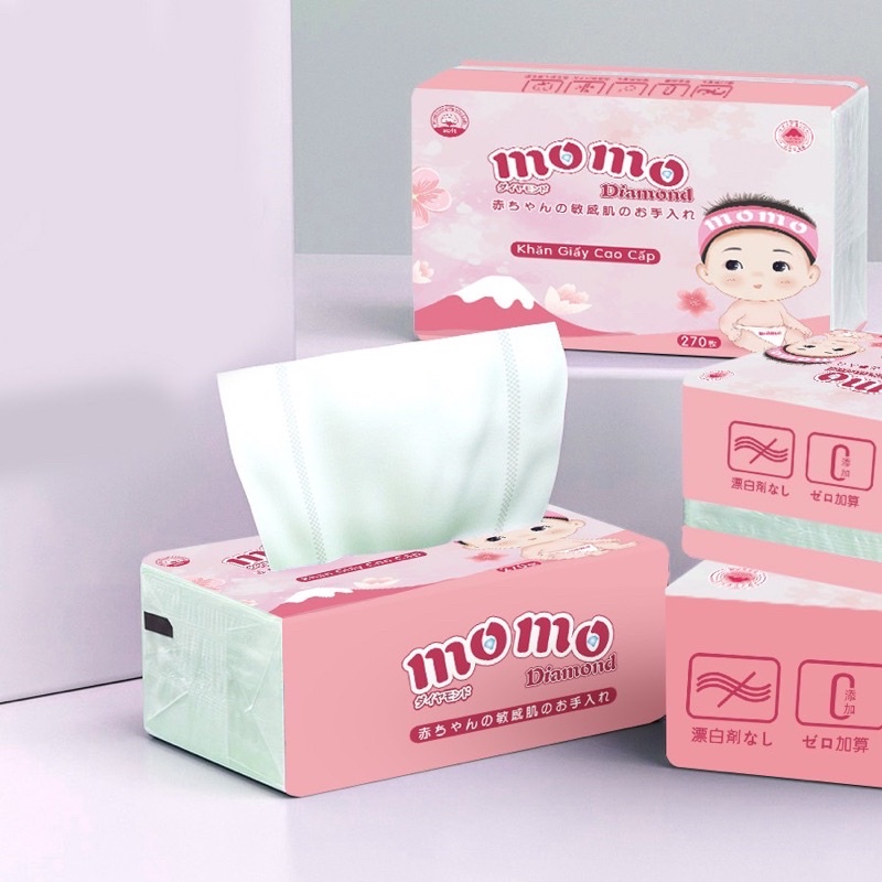 Combo 20b khăn giấy ăn MOMO 4 lớp siêu dai, mềm, mịn, siêu tiết kiệm